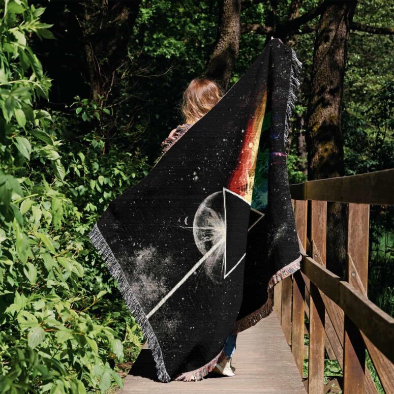 Dark Side Of the Moon in Space Woven Blanket