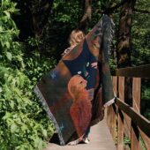 Woven Blanket 02 David Gilmour Dark And Velvet Nights Black Cat - OtherBrick