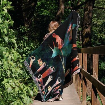 David Gilmour Dark And Velvet Night Art 2 Woven Blanket