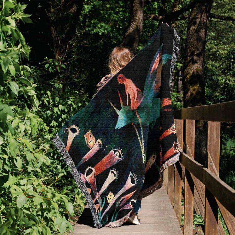 David Gilmour Dark And Velvet Night Art 2 Woven Blanket David Gilmour Dark And Velvet Night Art 2 Woven Blanket