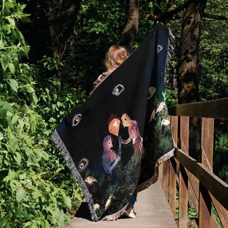 David Gilmour Dark And Velvet Night Art 3 Woven Blanket David Gilmour Dark And Velvet Night Art 3 Woven Blanket