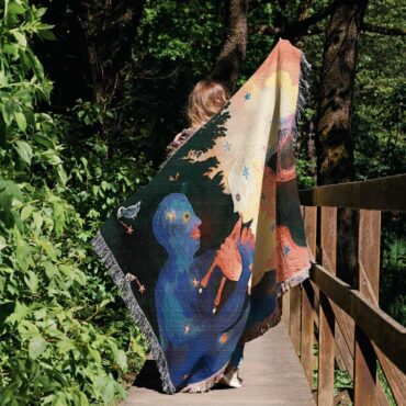 David Gilmour Dark And Velvet Night Art 4 Woven Blanket