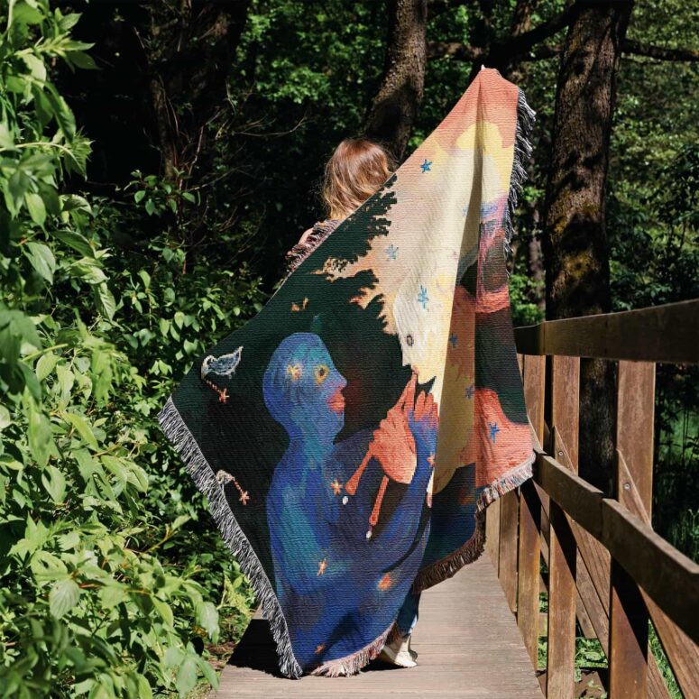 David Gilmour Dark And Velvet Night Art 4 Woven Blanket