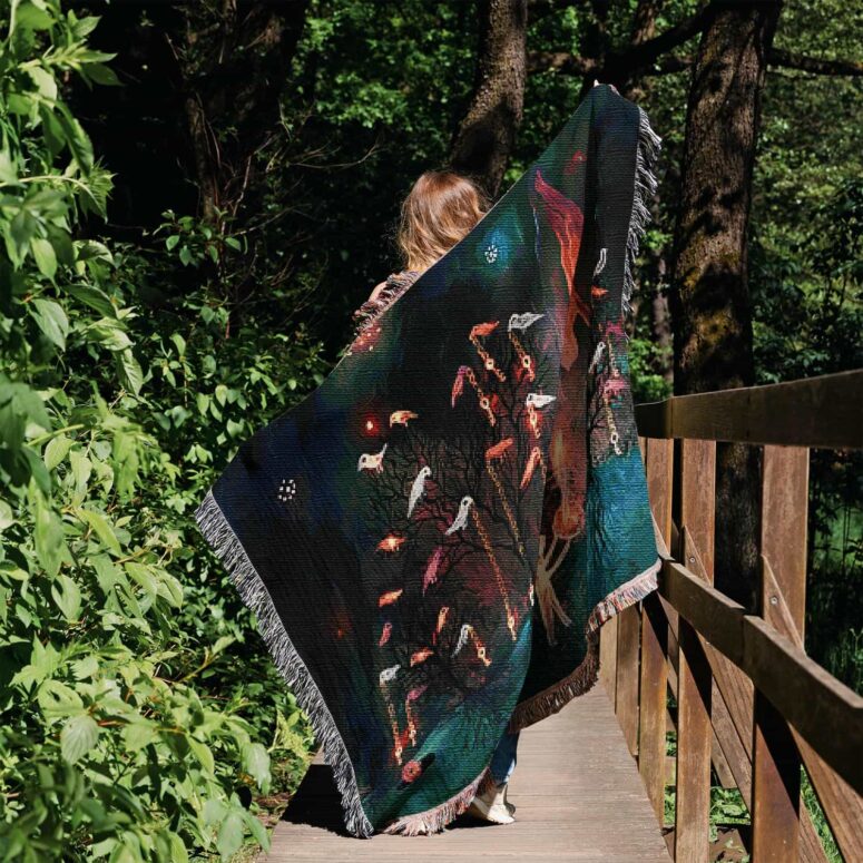 David Gilmour Dark And Velvet Night Art Woven Blanket David Gilmour Dark And Velvet Night Art Woven Blanket