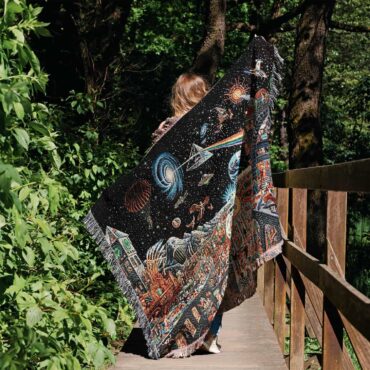 Echoes From The Darkside Of The Moon Woven Blanket