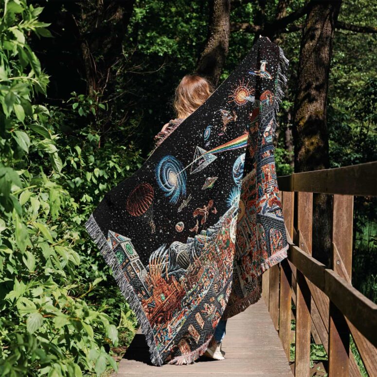 Echoes From The Darkside Of The Moon Woven Blanket