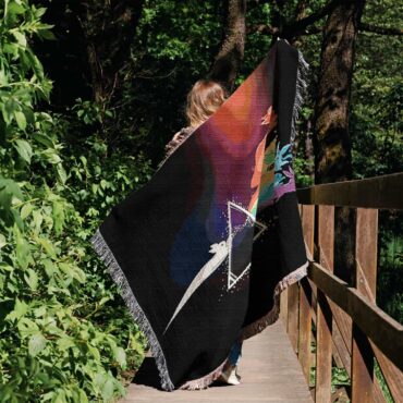 Eeve Evolution Dark Side Of The Moon Pokemon Woven Blanket