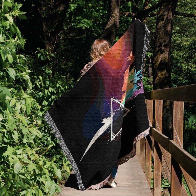 Eeve Evolution Dark Side Of The Moon Pokemon Woven Blanket