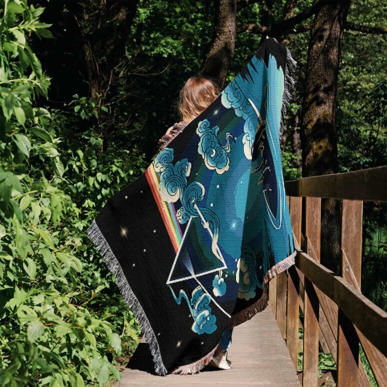 Lilo And Stitch Starry Sky Dark Side Of The Moon Woven Blanket