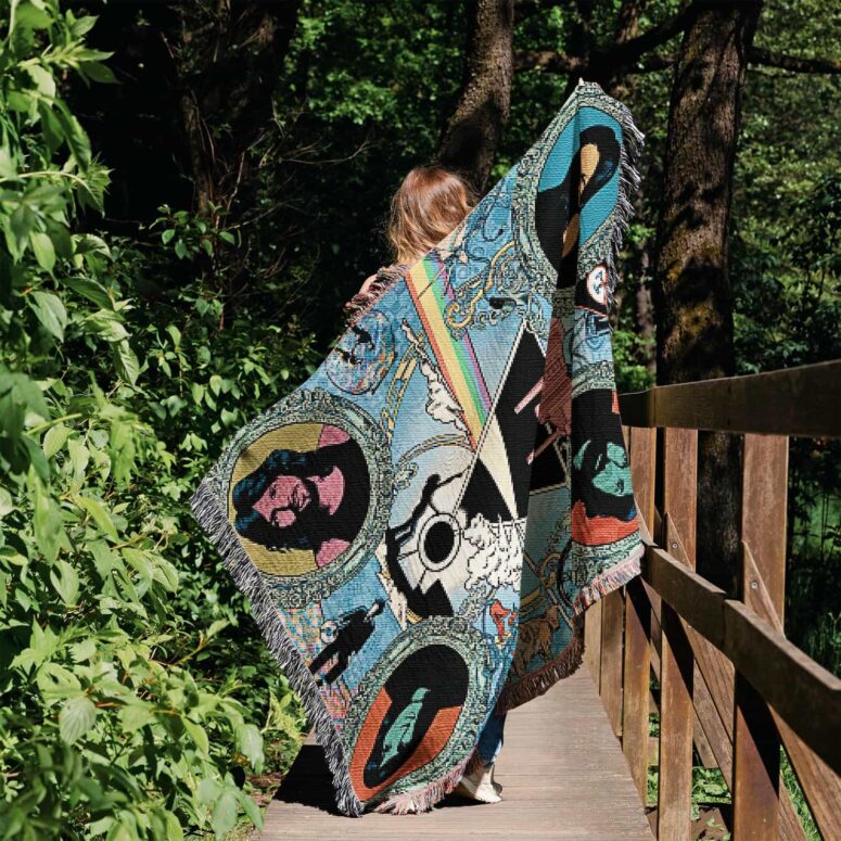 Pink Floyd Album DSOTM Animal Illustration Art Woven Blanket Pink Floyd Album DSOTM Animal Illustration Art Woven Blanket