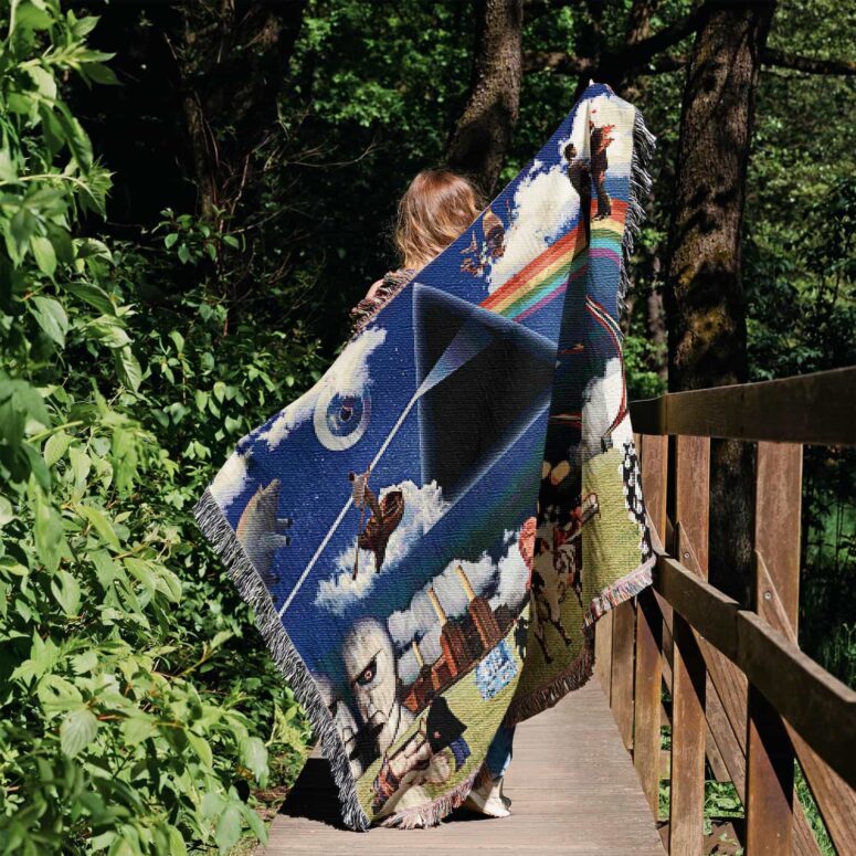Pink Floyd DSOTM WYWH Division Bell Pulse Animal Collage Album Woven Blanket