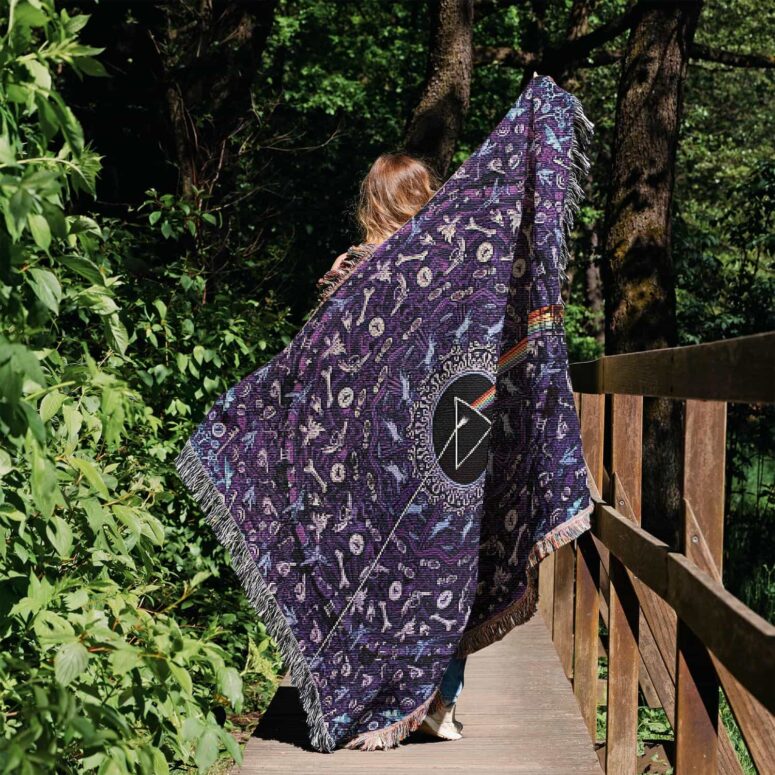 Pink Floyd Dark Side of the Moon Album Psychedelic Woven Blanket