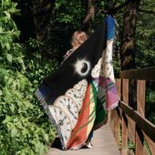 Woven Blanket 02 Pink Floyd Eclipse Road Time Dark Side Of The Moon - OtherBrick