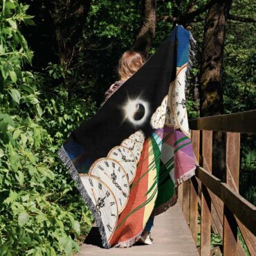Pink Floyd Eclipse Road Time Dark Side Of The Moon Woven Blanket