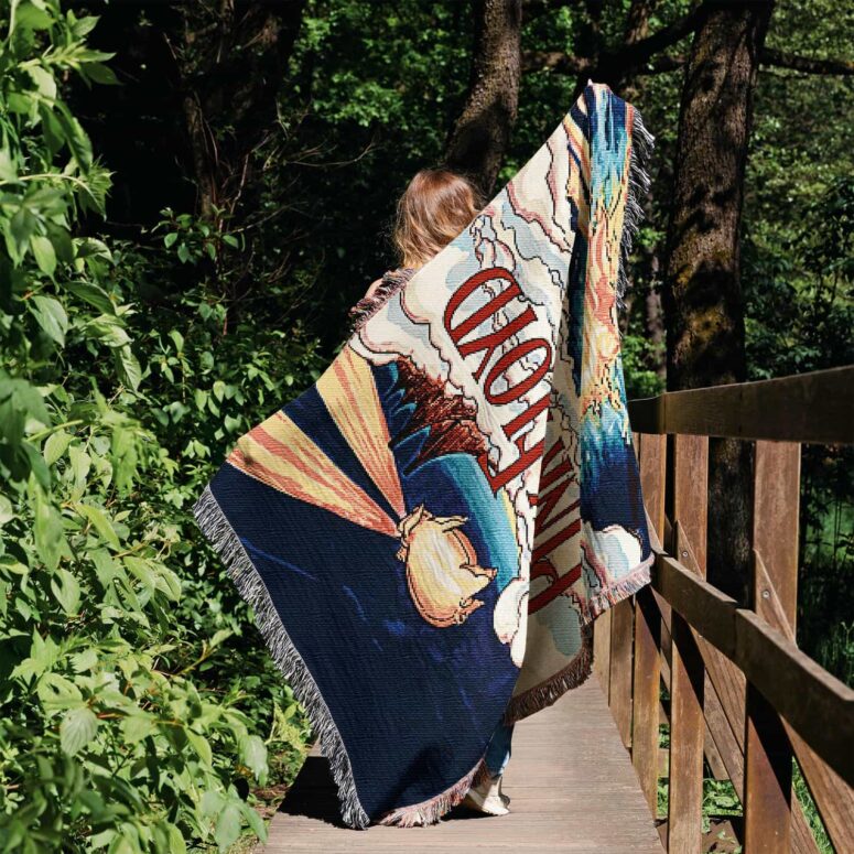 Pink Floyd Oakland Coliseum 1977 Artwork Expand Woven Blanket