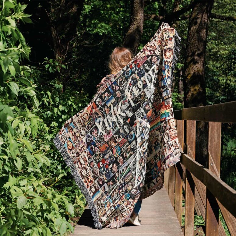 Pink Floyd Photo Mosaic Print Art of All Things Woven Blanket Pink Floyd Photo Mosaic Print Art of All Things Woven Blanket