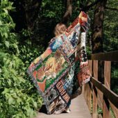 Woven Blanket 02 Pink Floyd Vintage Rock Concert - OtherBrick