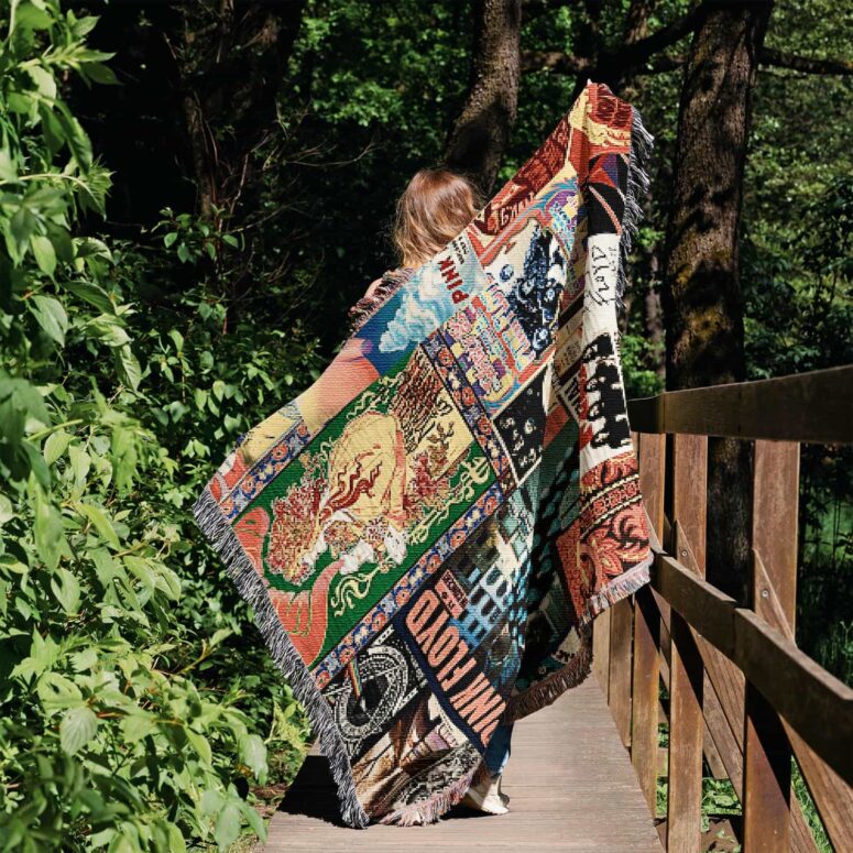 Pink Floyd Vintage Rock Concert Woven Blanket Pink Floyd Vintage Rock Concert Woven Blanket