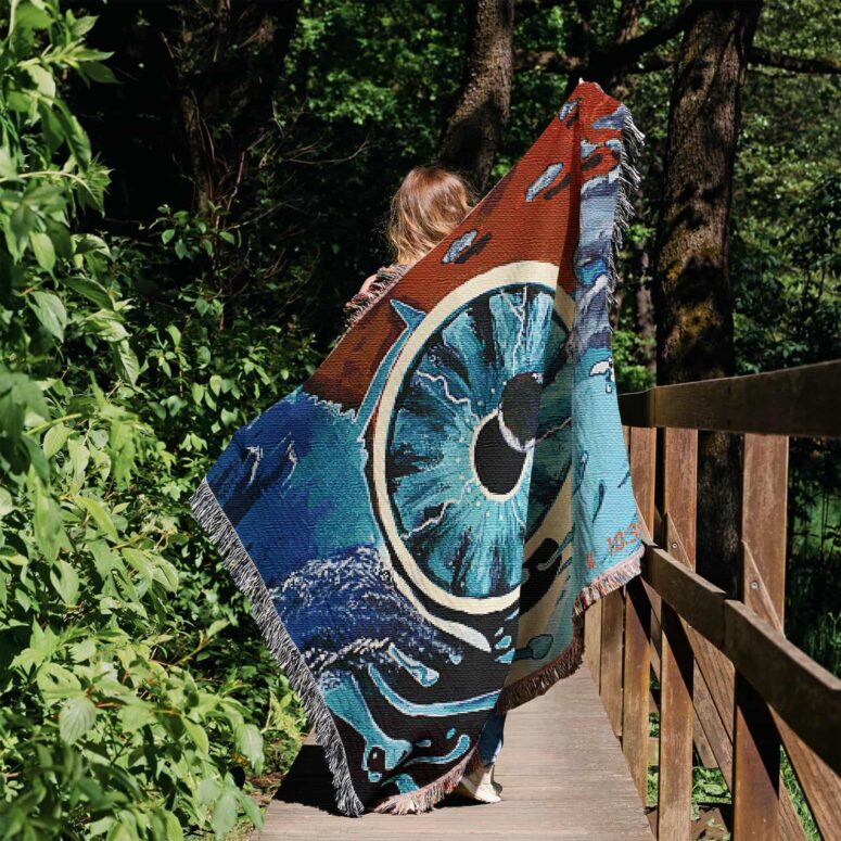 Pulse Hand Drawing Art Woven Blanket