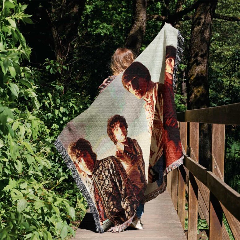 Richard Wright Syd Barrett Roger Waters and Nick Mason in 1970 Woven Blanket