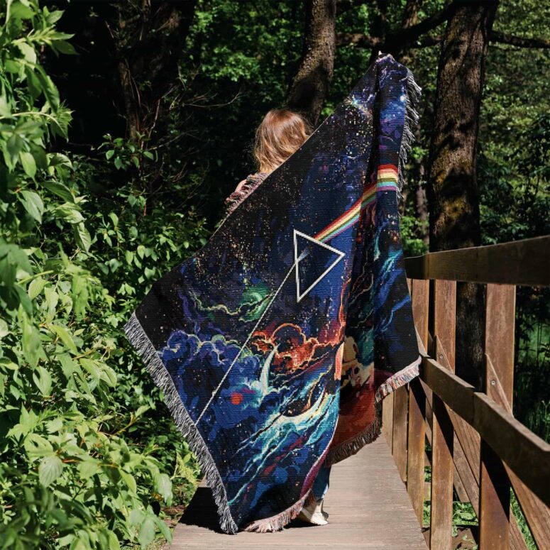 Snoopy and Charlie Brown Dark Side Of The Moon Woven Blanket