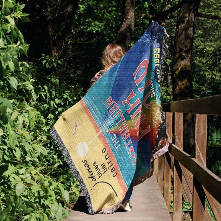 The Australian Pink Floyd Show 1993 Johnos Blues Bar Cairns Woven Blanket The Australian Pink Floyd Show 1993 Johnos Blues Bar Cairns Woven Blanket