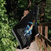 Woven Blanket 02 The Dark Side Of The Moon Attack Earth Art Back - OtherBrick