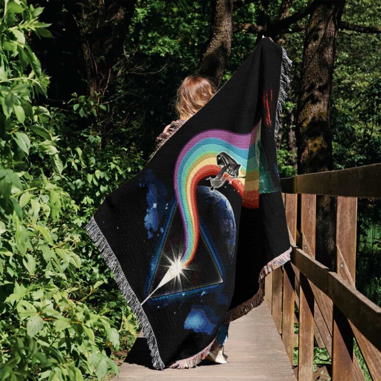 The Endless River Dark side of the moon Woven Blanket