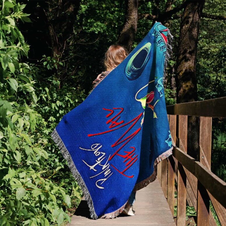 The Wall Hammer Flower Screaming Face Woven Blanket The Wall Hammer Flower Screaming Face Woven Blanket