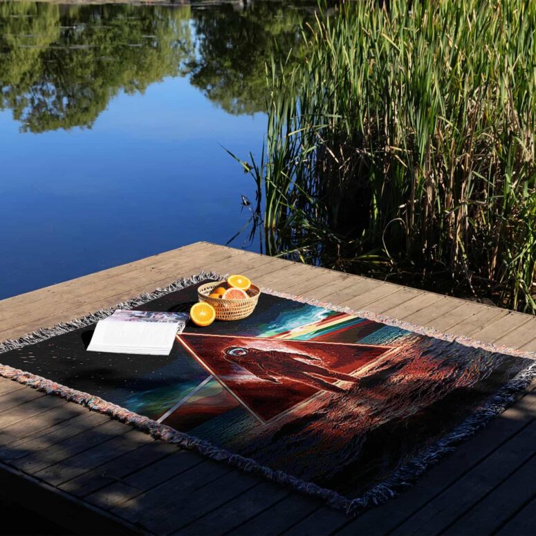 Astronaut Dark Side Of The Moon Pink Floyd Woven Blanket