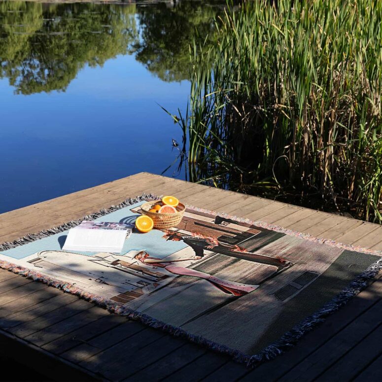 BarbenHeimer Pink Floyd Wish You Were Here Woven Blanket BarbenHeimer Pink Floyd Wish You Were Here Woven Blanket