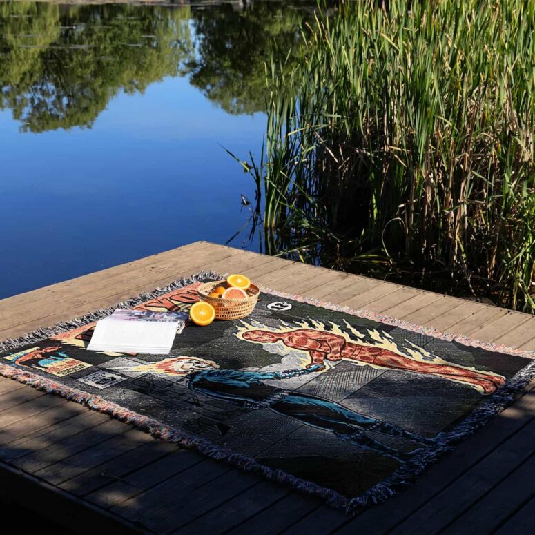 Ghost Rider Human Torch Wish You Were Here Woven Blanket Ghost Rider Human Torch Wish You Were Here Woven Blanket