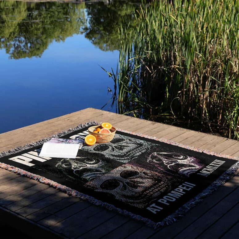 Memento Mori Pink Floyd Live at Pompeii Woven Blanket Memento Mori Pink Floyd Live at Pompeii Woven Blanket