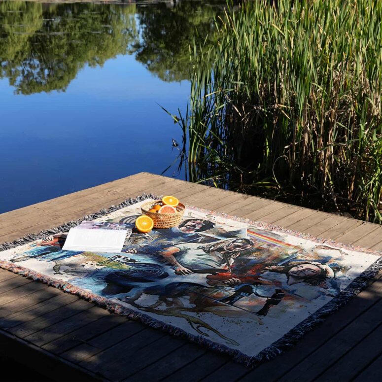 Pink Floyd OilPaint Artwork Limited Edition Woven Blanket Pink Floyd OilPaint Artwork Limited Edition Woven Blanket