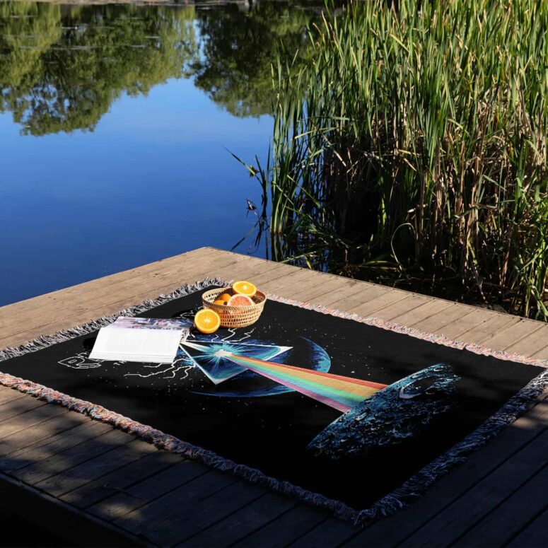 The Dark Side Of The Moon Attack Earth Art back Woven Blanket The Dark Side Of The Moon Attack Earth Art back Woven Blanket