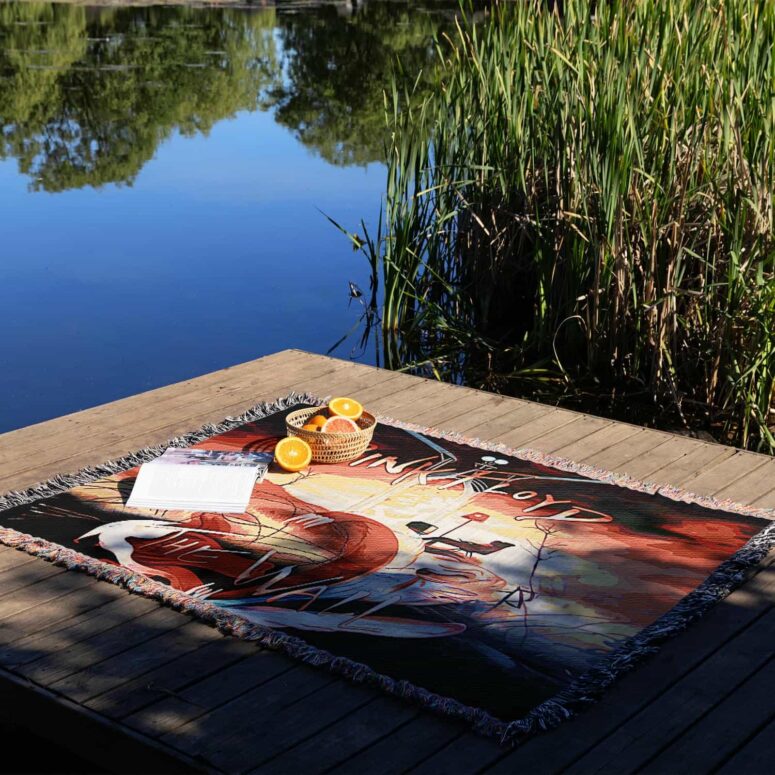 The Wall Water Color Painting Woven Blanket The Wall Water Color Painting Woven Blanket