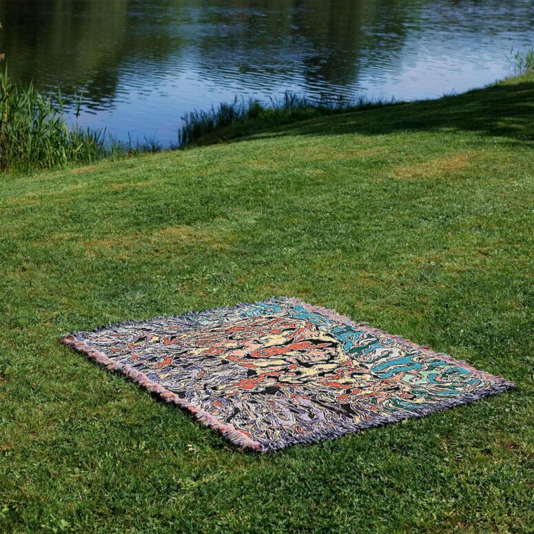 Atom Heart Mother Psychedelic Painting Woven Blanket