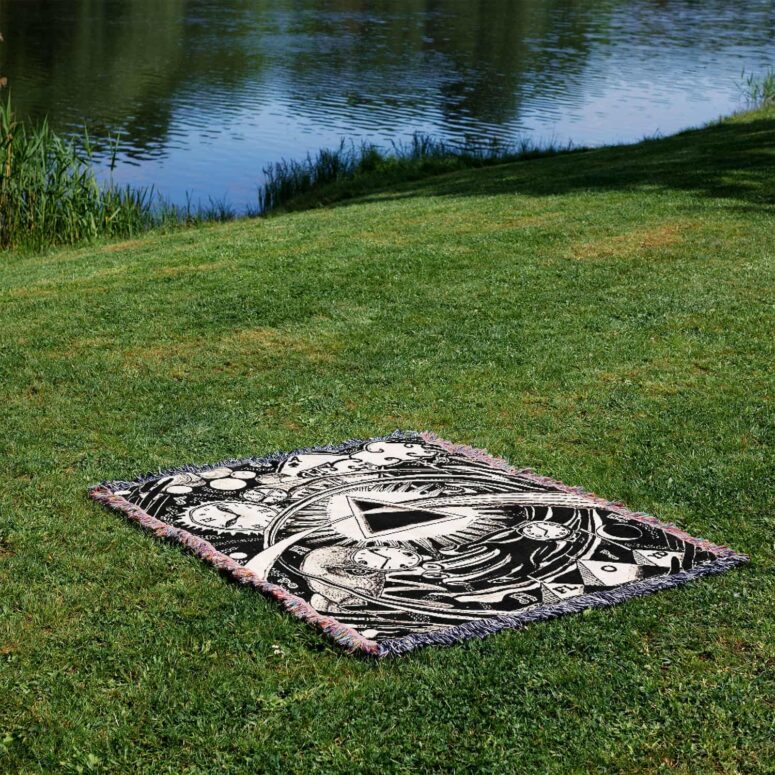 DSOTM Time Division Bell Sketch Artwork Woven Blanket