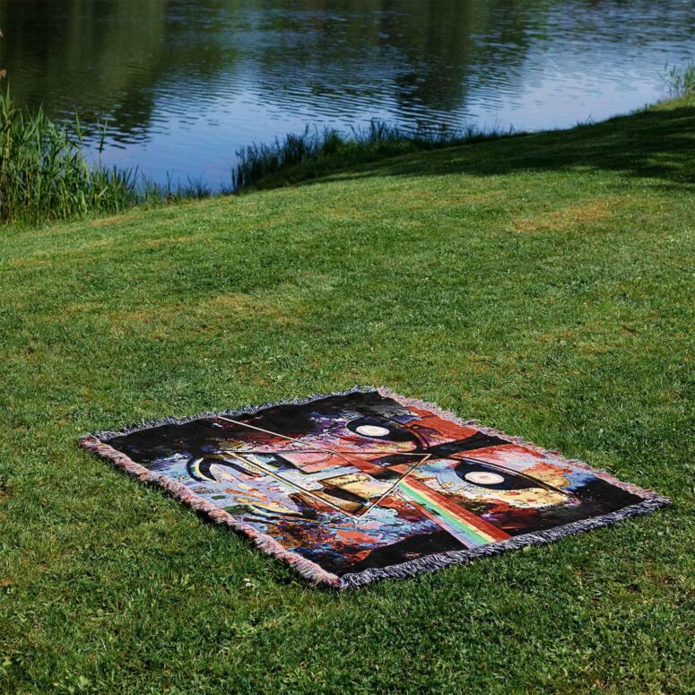DSOTM x The Division Bell psychedelic art Woven Blanket