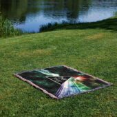 Woven Blanket 04 Dark Side Of Moon Galaxy Green - OtherBrick