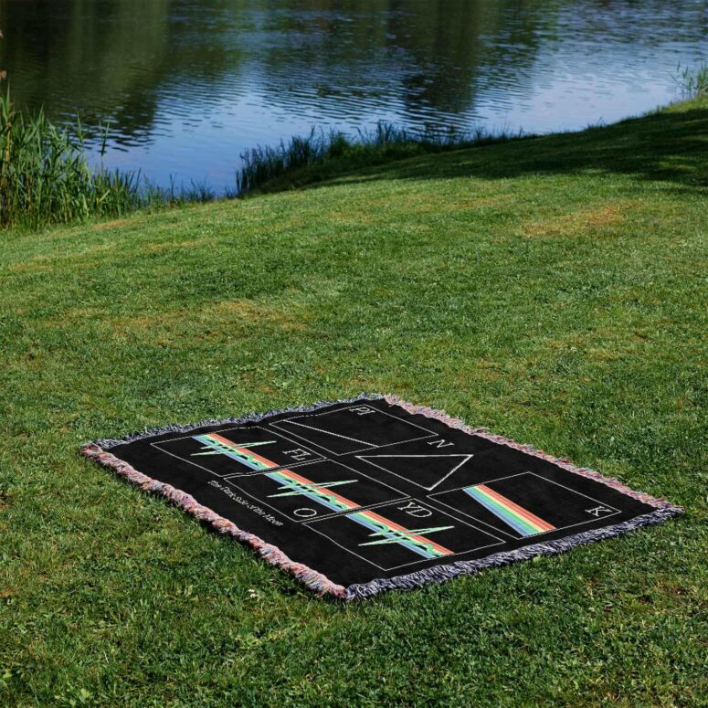 Dark Side Of The Moon 50th Prism Heart Beat Woven Blanket