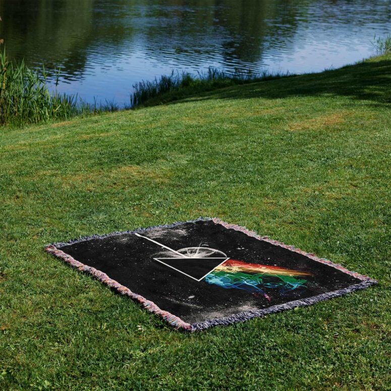 Dark Side Of the Moon in Space Woven Blanket