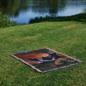 Woven Blanket 04 David Gilmour Dark And Velvet Nights Black Cat - OtherBrick