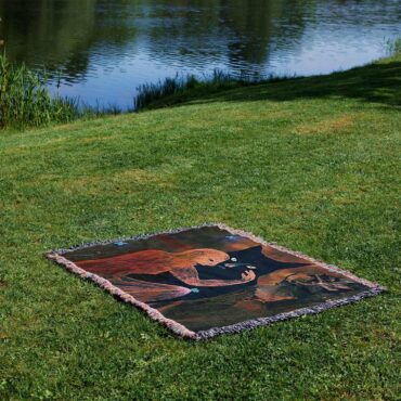 David GIlmour Dark and Velvet Nights Black Cat Woven Blanket