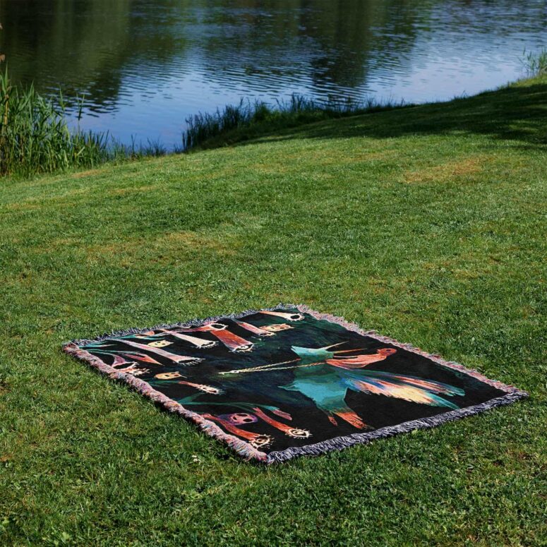 David Gilmour Dark And Velvet Night Art 2 Woven Blanket David Gilmour Dark And Velvet Night Art 2 Woven Blanket