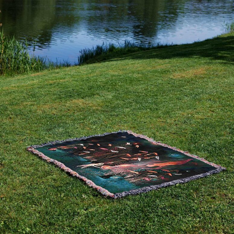 David Gilmour Dark And Velvet Night Art Woven Blanket David Gilmour Dark And Velvet Night Art Woven Blanket