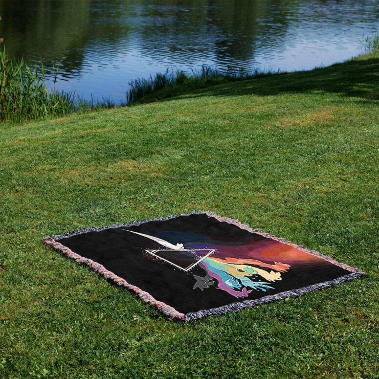 Eeve Evolution Dark Side Of The Moon Pokemon Woven Blanket