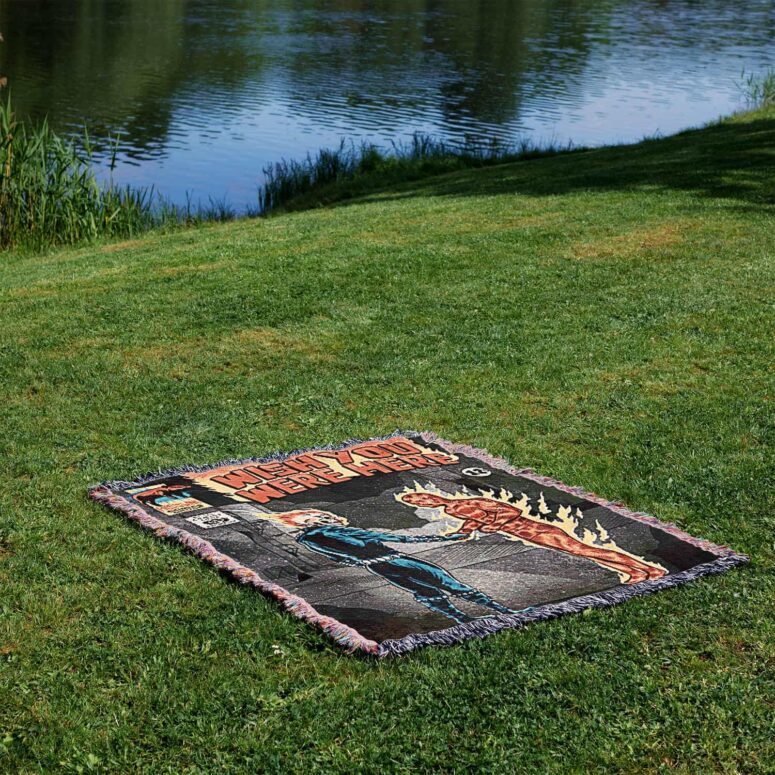 Ghost Rider Human Torch Wish You Were Here Woven Blanket Ghost Rider Human Torch Wish You Were Here Woven Blanket