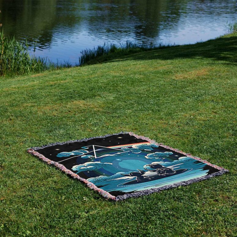 Lilo And Stitch Starry Sky Dark Side Of The Moon Woven Blanket