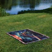Woven Blanket 04 Man And Dog Looking For Dark Side Of The Moon - OtherBrick